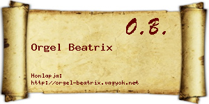 Orgel Beatrix névjegykártya